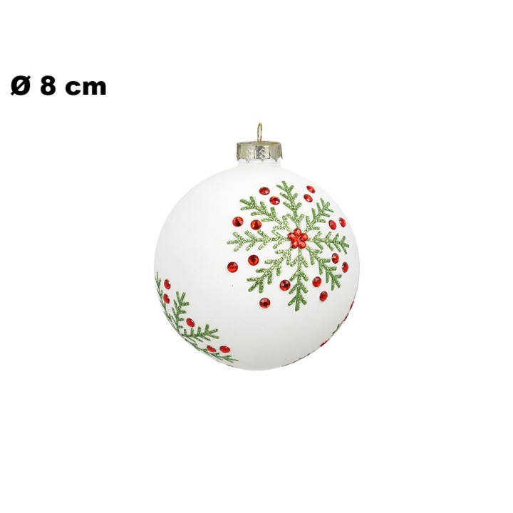 SFERA NATALIZIA DI VETRO 8 CM