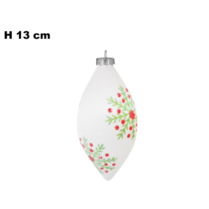SFERA NATALIZIA DI VETRO 6*13 CM