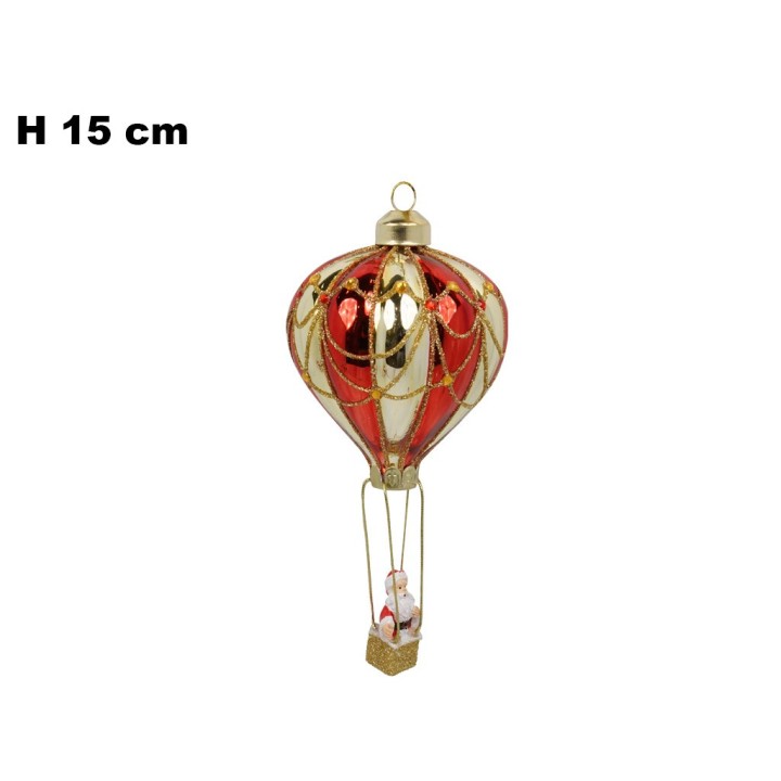 MONGOLFIERA NATALIZIA DI VETRO 7*15 CM