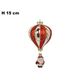 MONGOLFIERA NATALIZIA DI VETRO 7,5*15CM