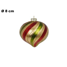 SFERA NATALIZIA DI VETRO 8*9CM