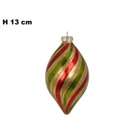 SFERA NATALIZIA DI VETRO 6*13 CM