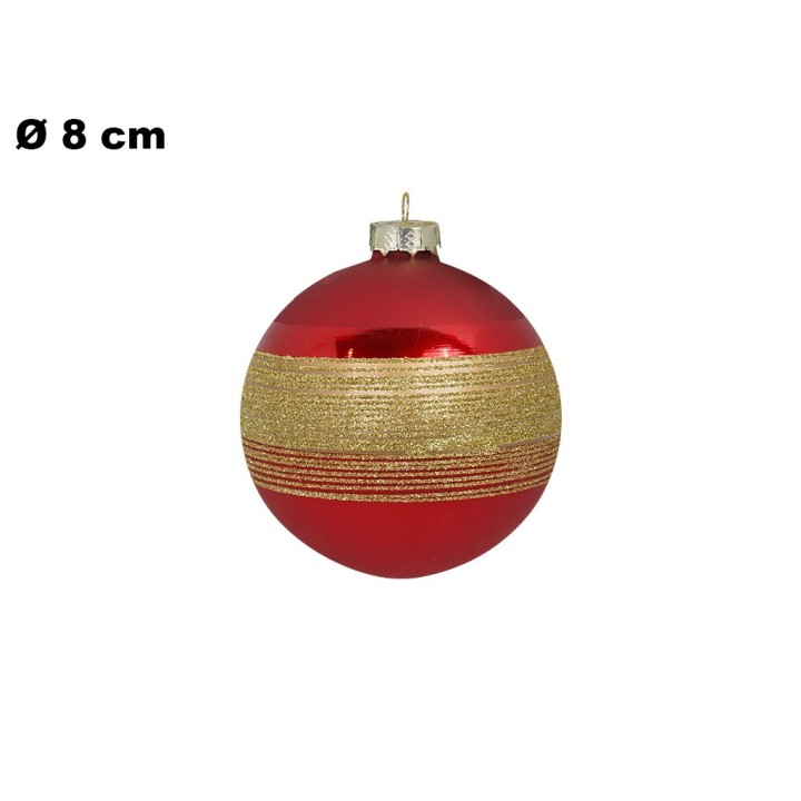 SFERA NATALIZIA DI VETRO 8 CM
