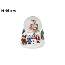 AMPOLLA BABBO NATALE SU SLITTA LUCI/SUO