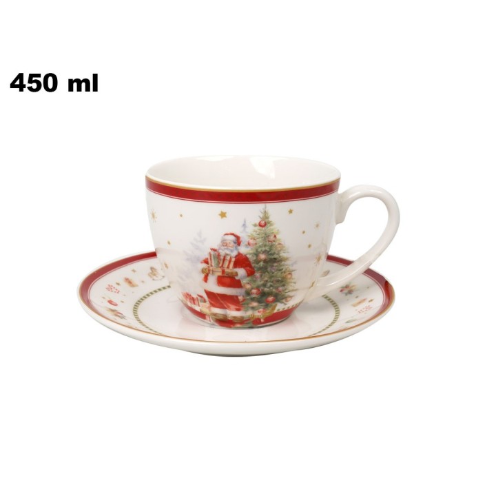 TAZZA CON PIATTINO BABBO NATALE