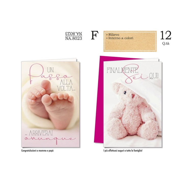 BIGLIETTO NASCITA FEMMINILE NA.8023