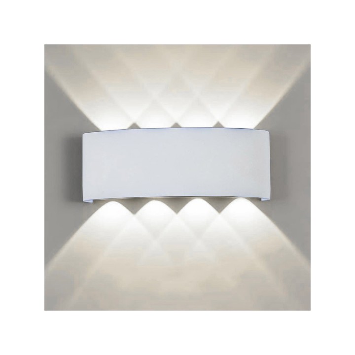 APPLIQUE MURO PVC 8LED 22X8X4 BIANC L.FR