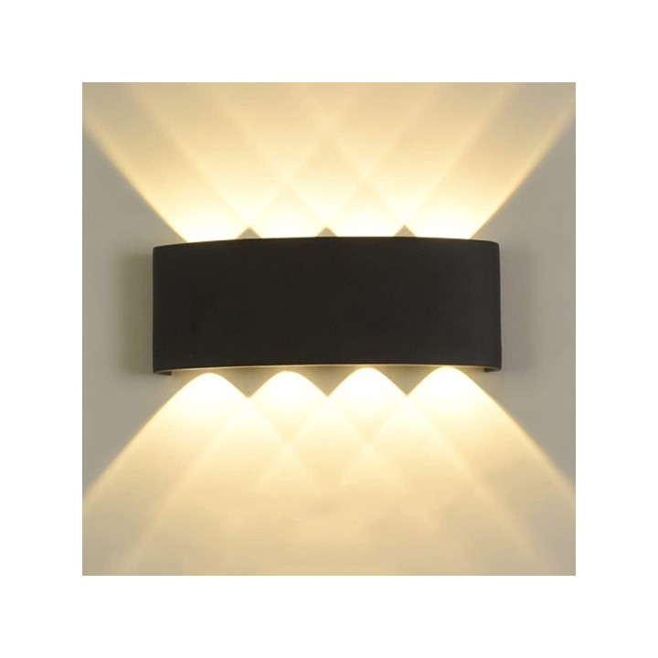 APPLIQUE MURO PVC 8LED 22X8X4 NERO L.CAL