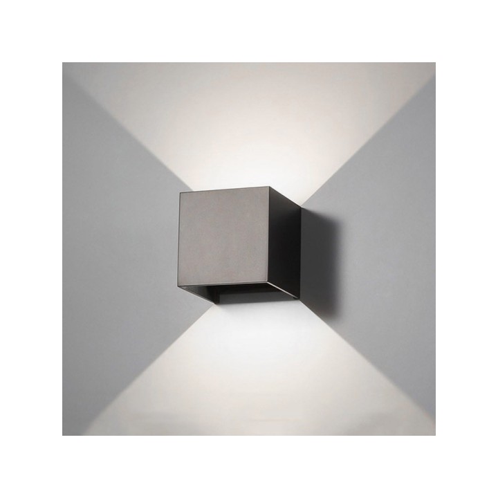 APPLIQUE MURO ALL.2LED 10X10X8 NERO L.FR