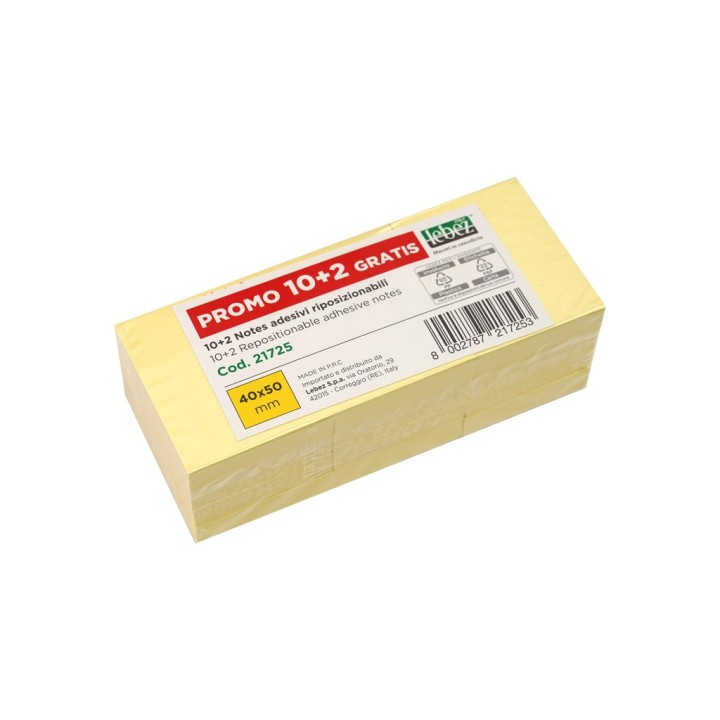 MEMOSTICK 100FF 50x40MM SET 10+2 GIALLI