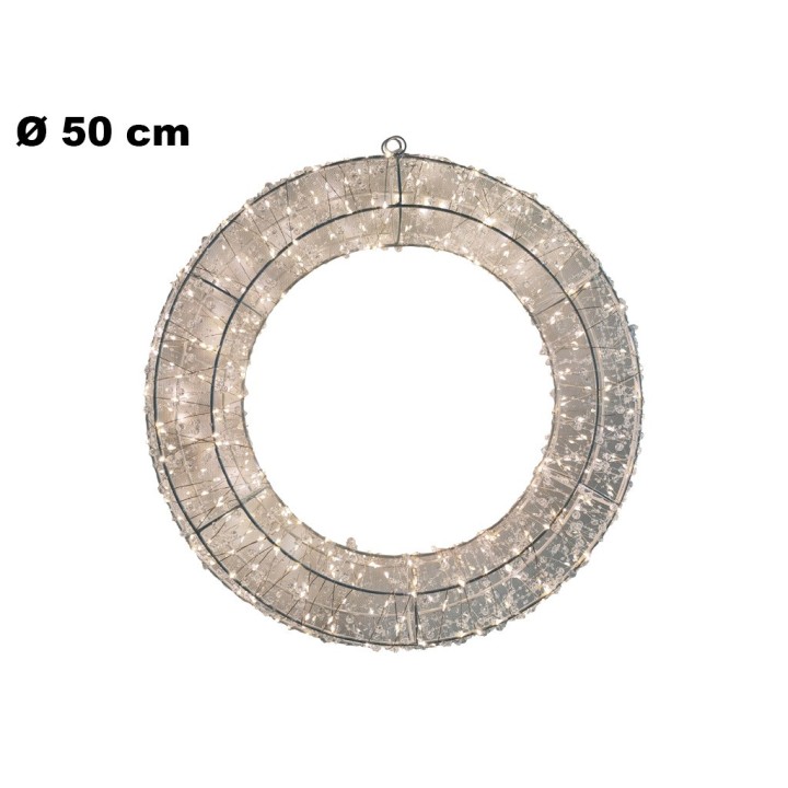 CORONA NATALIZIA 50 CM LUCE CALDA500 LED