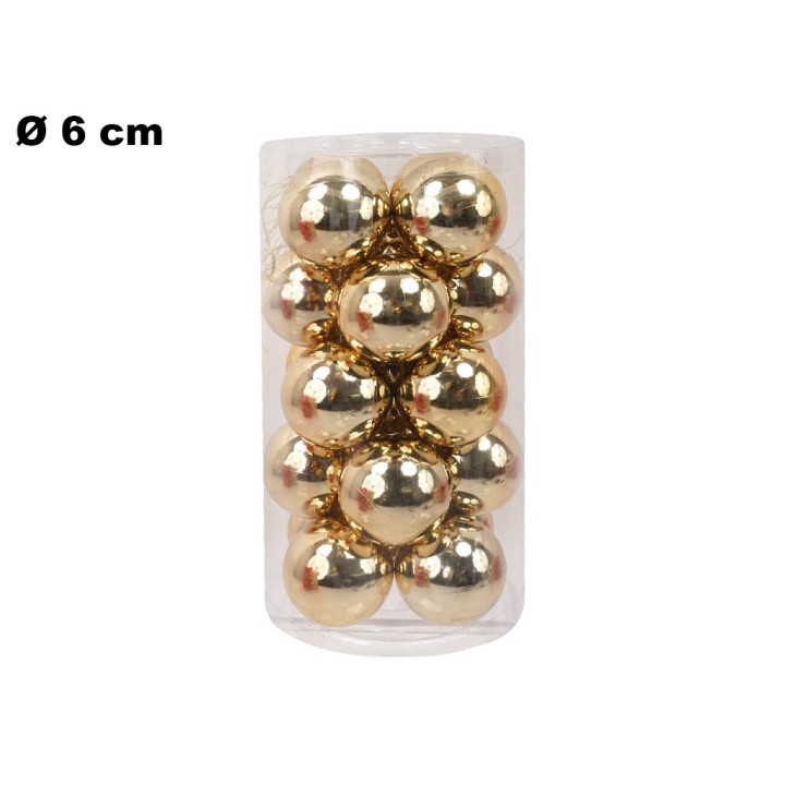 20 PALLINE NATALIZIE DORATE 6 CM