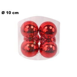 6 PALLINE NATALIZIE ROSSE 10 CM