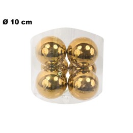 6 PALLINE NATALIZIE DORATE 10 CM