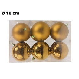 6 PALLINE NATALIZIE DORATE 10 CM
