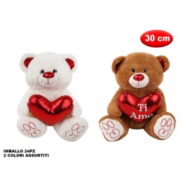 PELUCHE ORSETTO CON CUORE MORBIDì 30CM