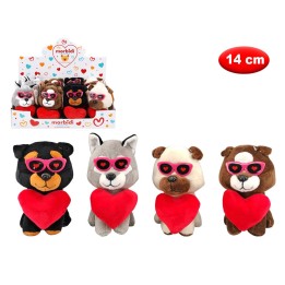 DB PELUCHE CANE CON CUORE MORBIDì 14CM