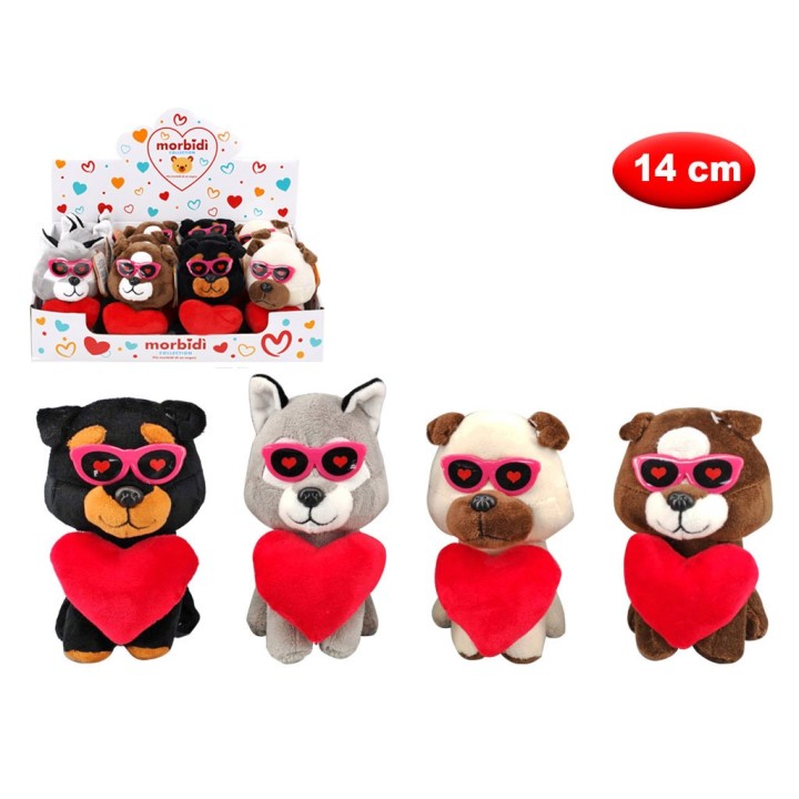 DB PELUCHE CANE CON CUORE MORBIDì 14CM