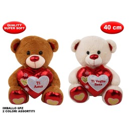 PELUCHE ORSO CON CUORE MORBIDì 40CM