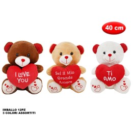 PELUCHE ORSO CON CUORE MORBIDì 40CM