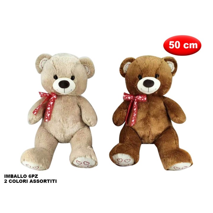 PELUCHE ORSO CON FIOCCO MORBIDì 50CM