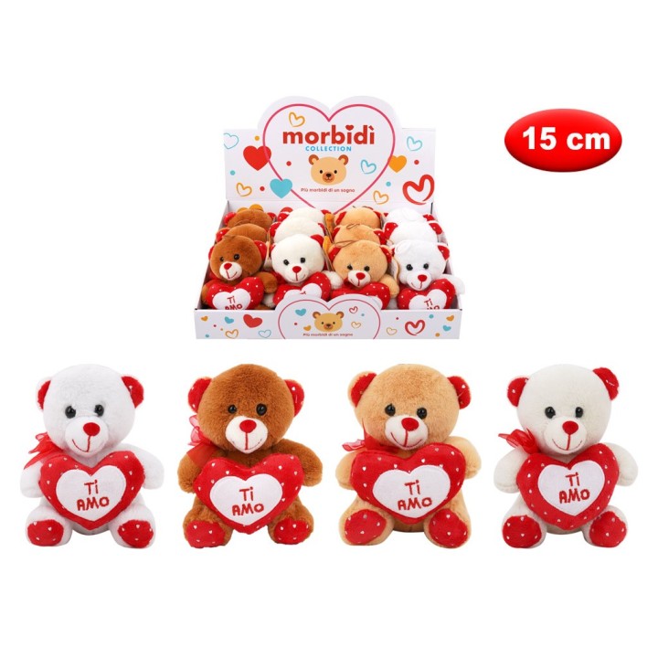 DB PELUCHE ORSO CON CUORE MORBIDì 15CM