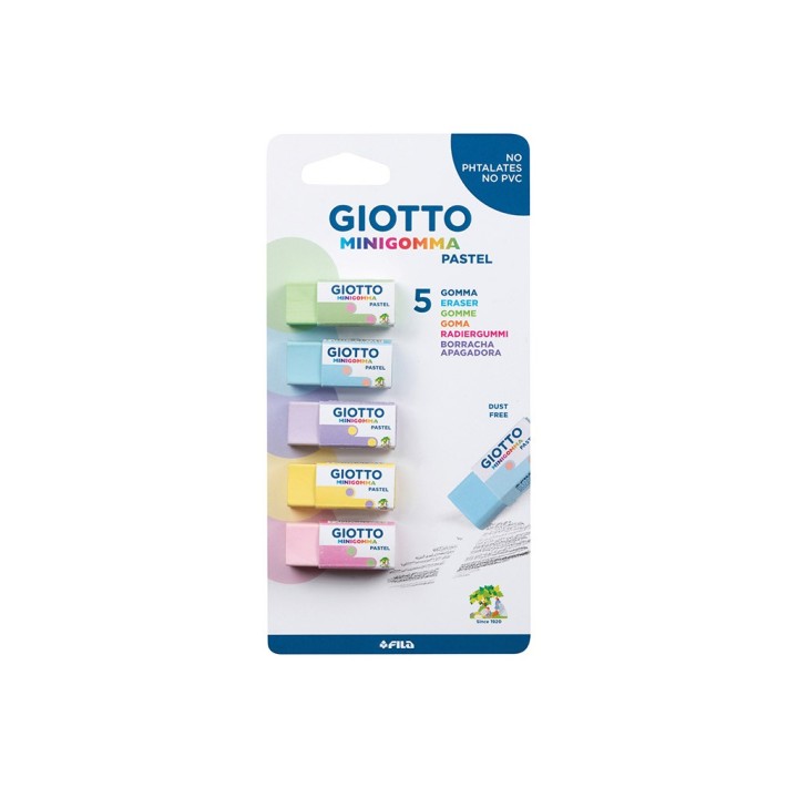 GIOTTO BLISTER MINIGOMMA PASTEL F025100