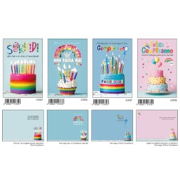 BIGLIETTI COMPLEANNO C/FOIL OLOGRAFICO
