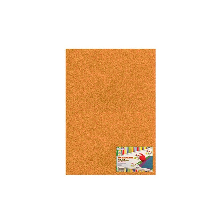 FOGLIO GOMMA EVA GLITTER 40X60 2MARANCIO