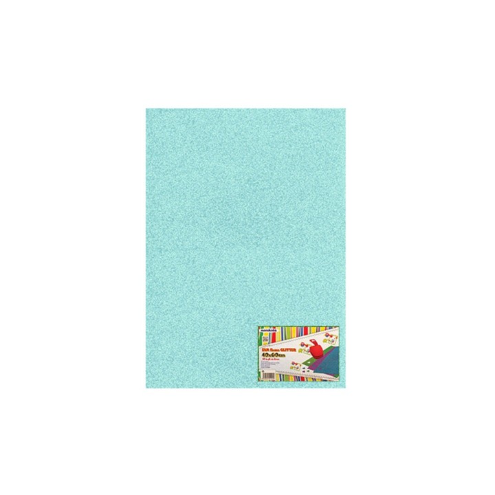 FOGLIO GOMMA EVA GLITTER 40X60 2MCELESTE