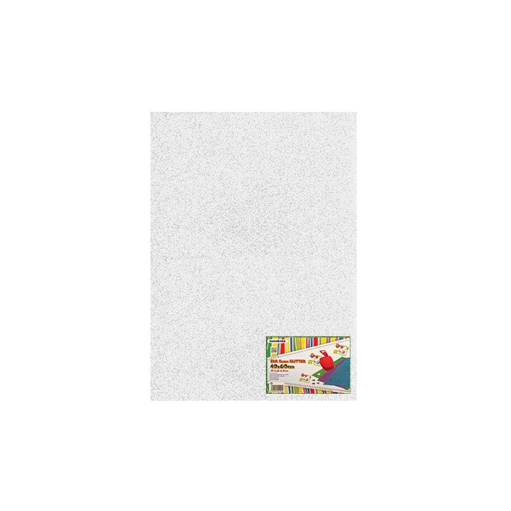 FOGLIO GOMMA EVA GLITTER 40X60 2MMBIANCO