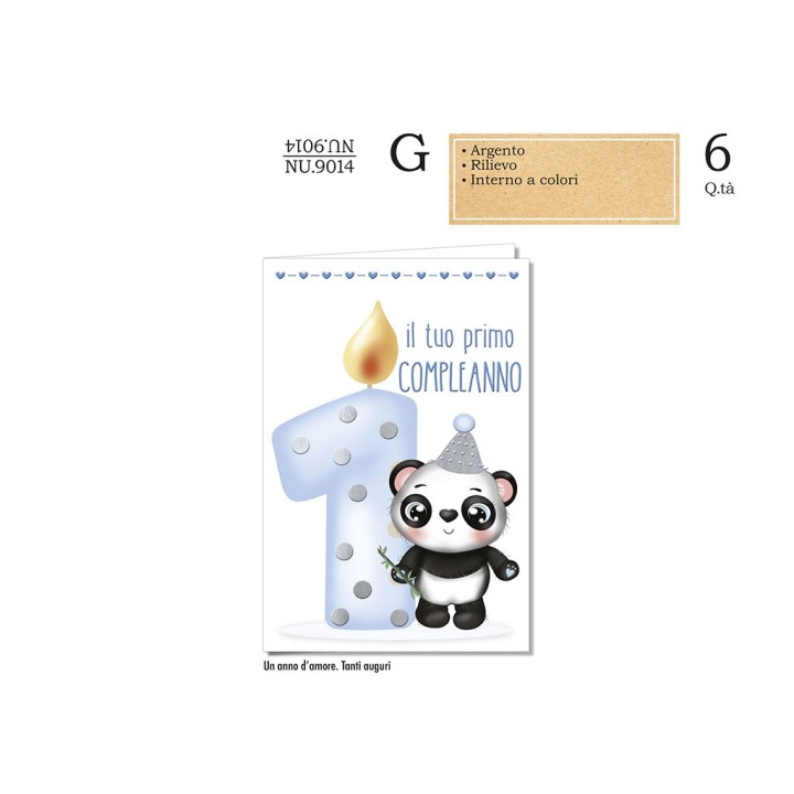 BIGLIETTO AUGURI 1 ANNO BIMBO NU.9014