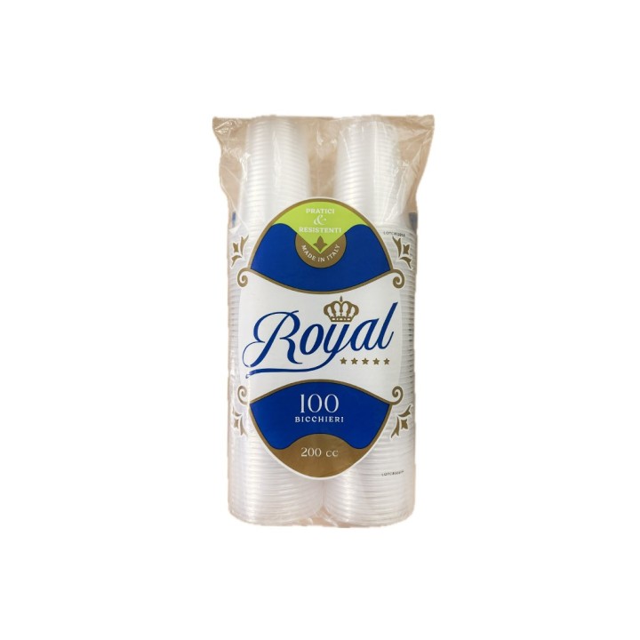 ROYAL BICCHIERI TRASPARENTI 200CC 100PZ